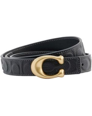 COACH Logo Embossed Belt - Blue