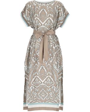 D.exterior Abstract-Print Belted Maxi Dress - Gray