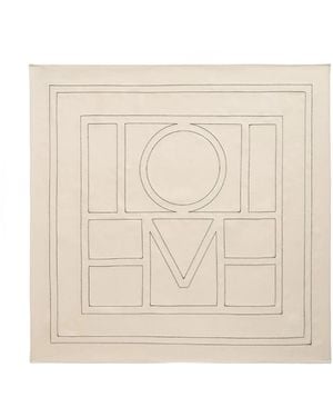 TOTEME Embroidered Letter Pattern Silk Scarf - Natural
