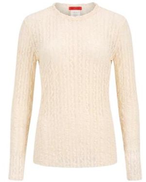 MAX&Co. Solid Color Lace Top - Natural