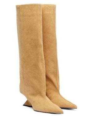 The Attico Suede Knee-High Boots - White