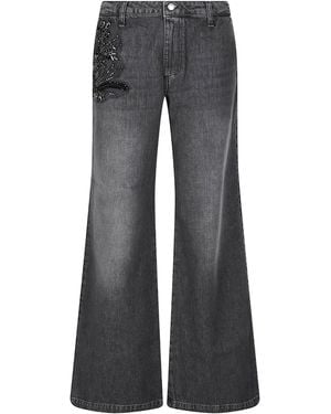 ERMANNO FIRENZE Faded Flared Jeans - Grey