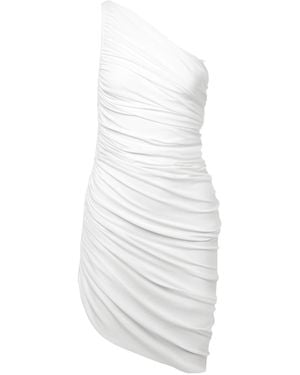 Norma Kamali Diana One-Shoulder Ruched Mini Dress - White