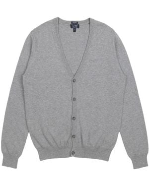 Armani Jeans V-Neck Knitted Cardigan - Gray