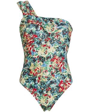 Ganni Multi-Color One-Shoulder Jumpsuit - Blue