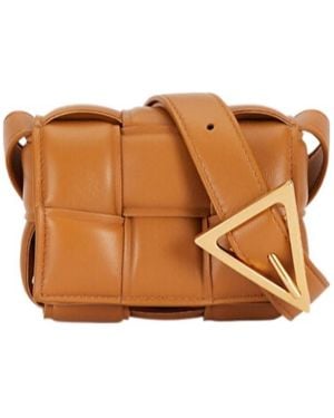 Bottega Veneta Cassette Flip Shoulder Bag - Brown