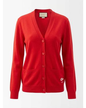 Gucci Blended Knitted Cardigan - Red
