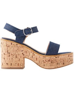 Gabriela Hearst Sardis 100 Mm Denim Sandals - Blue