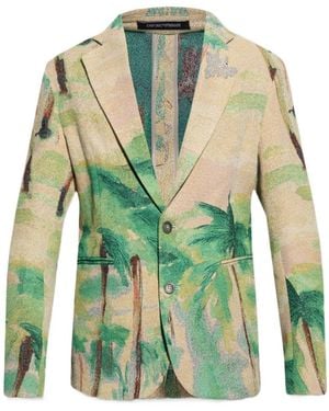 Emporio Armani All-Over Print Blazer - Green