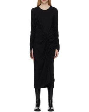Holzweiler Long-Sleeve Gathered-Detail Dress - Black