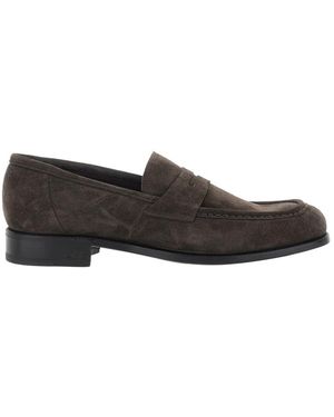 Lidfort Round-Toe Loafers - Brown
