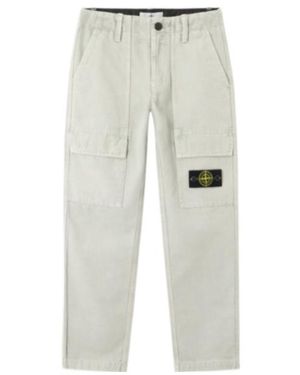 Stone Island Junior Logo Patch Pants - Gray
