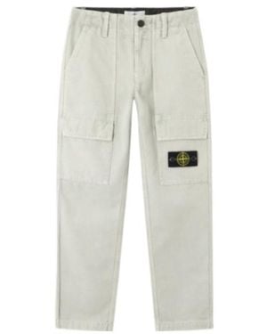 Stone Island Loose-Fit Cargo Fatigue Pants With Snap Pockets - Gray