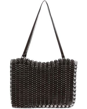 Rabanne Chain-Link Leather Tote Bag - Black