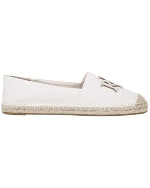 Ralph Lauren Cameryn Logo-Plaque Espadrilles - White
