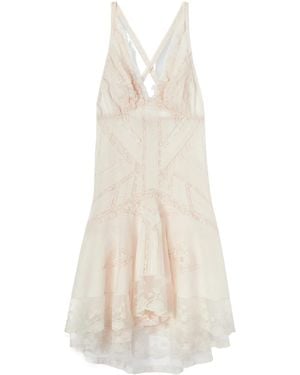 Ermanno Scervino Lace Trim Midi Dress - White