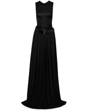 Peter Do Belted Stretch-Jersey Maxi Dress - Black