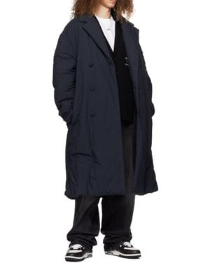 Off-White c/o Virgil Abloh Belted Double-Breasted Padded Coat - Blue