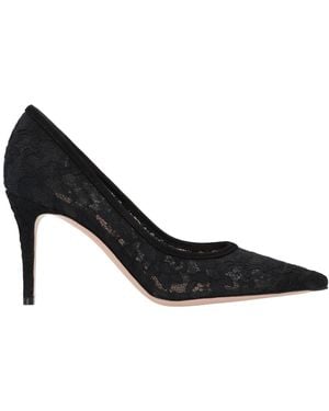 Gianvito Rossi Claudia Pointed Toe Lace Pumps - Black