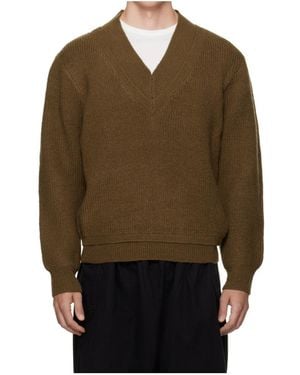 Entire studios V-Neck Knitted Jumper - Brown