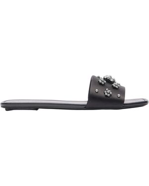 Stuart Weitzman Poppy Flat Sandals - White