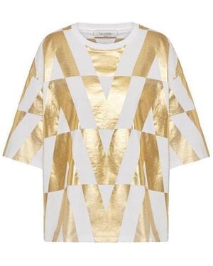 Valentino Logo-Print T-Shirt - Metallic
