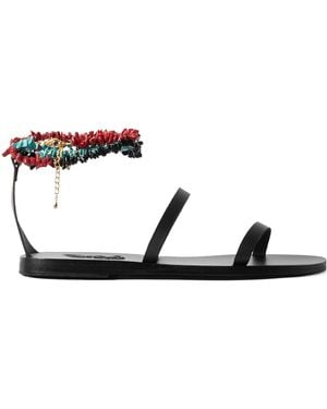 Ancient Greek Sandals Round-Toe Flat Sandals - White