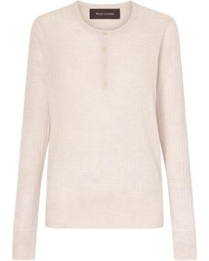 Wales Bonner Nile Henley Wool Sweatshirt - Natural