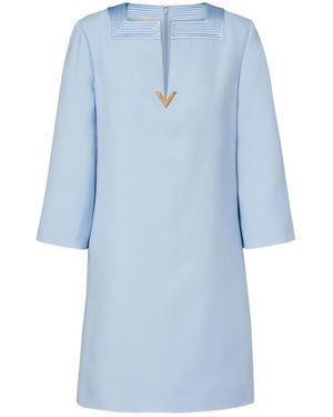 Valentino Crepe Couture Minidress - Blue
