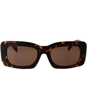 Versace Geometric Frame Sunglasses - Brown