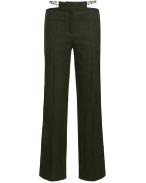 AYA MUSE Embossed Casual Trousers - Green