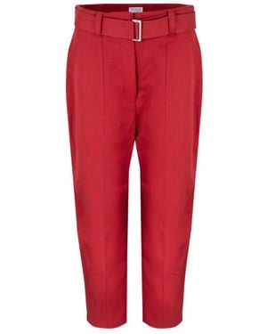 Brunello Cucinelli Casual Pants With Belt Loops - Red