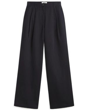 Ecoalf Miel Pleated Wide-Leg Trousers - Blue