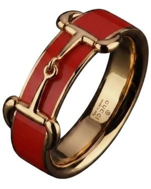 Gucci Horsebit Ring With Enamel - Brown