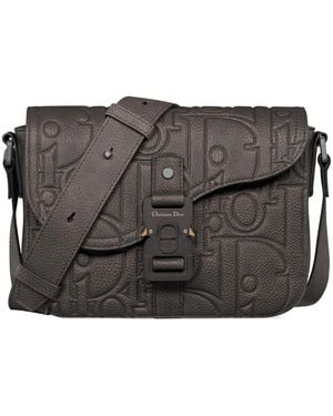 Dior Small Saddle Messenger Bag With Flap - Black