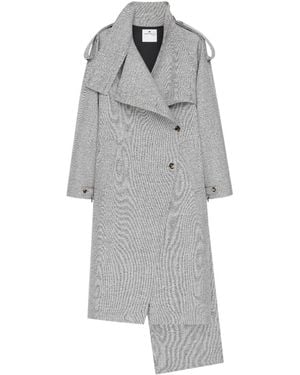 Courreges Oblique Asymmetric Wool Coat - Gray