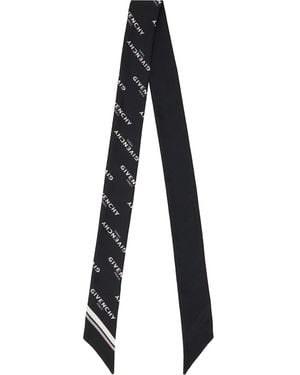 Givenchy Shadow Bicolor Bandeau Silk Scarf - Black