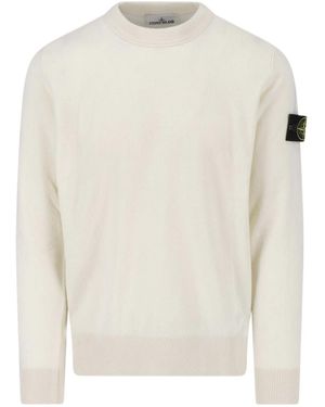 Stone Island Ribbed Jumper - White