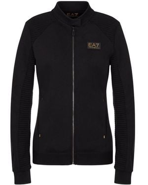 EA7 Logo Casual Coat - Black