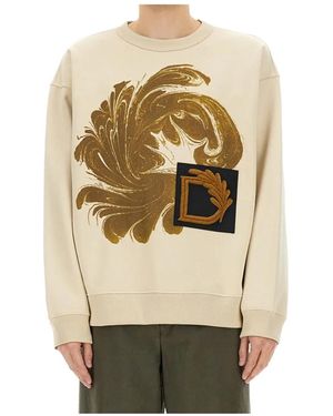 Dries Van Noten Graphic Printed Crewneck Sweatshirt - Metallic