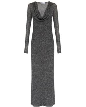 Blumarine Draped Long-Sleeve Dress - Grey