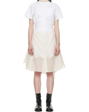 Sacai Short Sleeve Dress - White