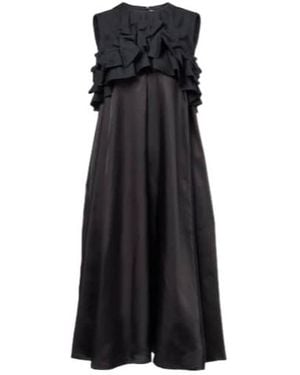 Comme des Garçons Ruffled Wool Midi Dress - Black