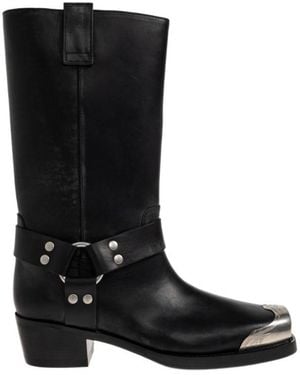 Paris Texas Roxy Leather Boots - Black