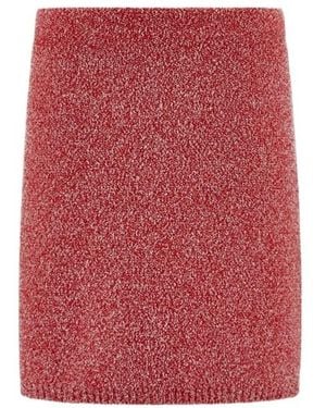 Ferragamo Bouclé Mini Skirt - Red