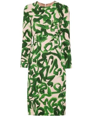 Dries Van Noten Long-Sleeved Dress - Green