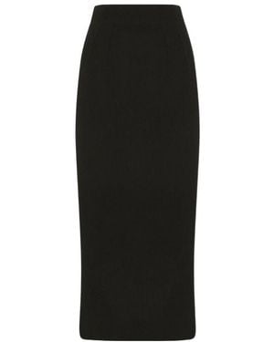 Dolce & Gabbana Wool Pencil Skirt - Black