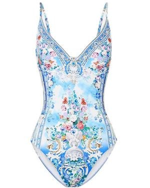 CAMILLA Placement-Printed One-Piece Swimsuit - Blue