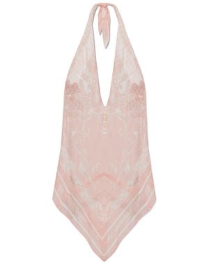 Balmain Tie-Front Top - Pink