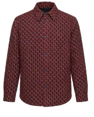 Gucci Gg Monogrammed Shirt Jacket - Red
